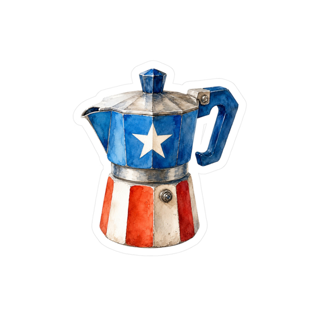 Sticker “Cafetera Boricua” Borinquea